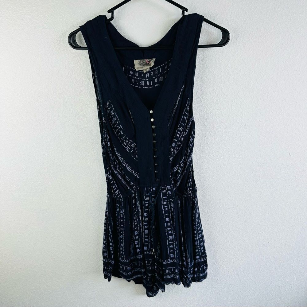 Ecote Navy Tribal Print Romper Size XS
